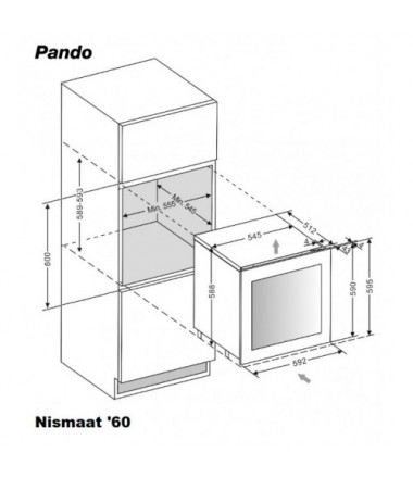 Wijnklimaatkast Greeploos Pando PVMAVP 60-25CRR Inbouw